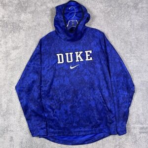 Duke University Blue Devils Nike Hoodie Mens XL Center Swoosh Camo Geometric